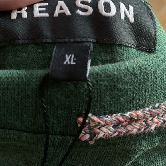 Reason Mens XL T-shirt Green‎ Embroidered Back Cotton Polyester - Picture 9 of 9